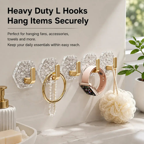 ⚡Heavy-Duty Plastic Self-Adhesive Hexagonal Ripple Hooks