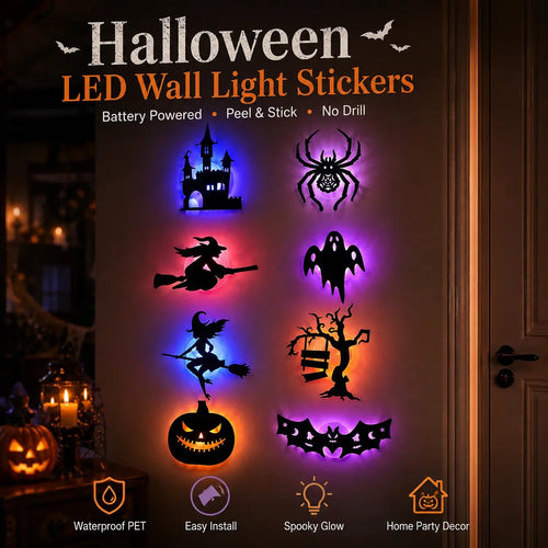 🔥Last Day Promotion 60% OFF|🎃 Halloween LED Silhouette Wall Light Stickers