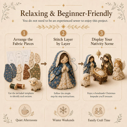 ✨ DIY Patchwork Nativity Scene Sewing Kit