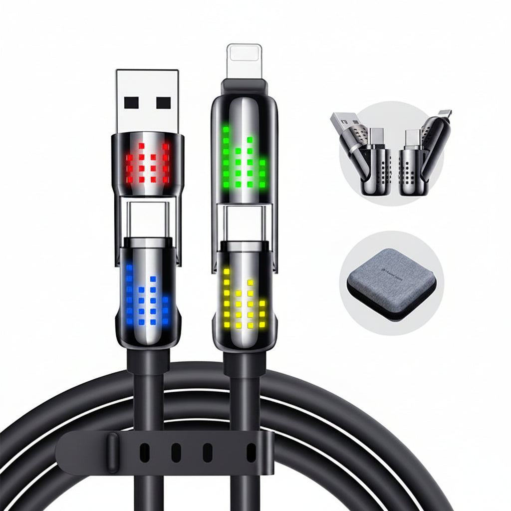 Two USB cables with color-coded connectors on a white background, featuring the Magic John brand.