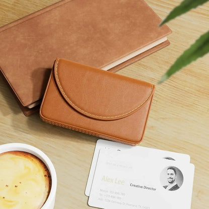 💖Hot 49% OFF💼 PU Leather Business Card Holder – Slim Magnetic Name Card Case