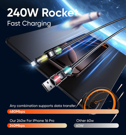 240W 4-in-1 USB Fast Charging Cable
