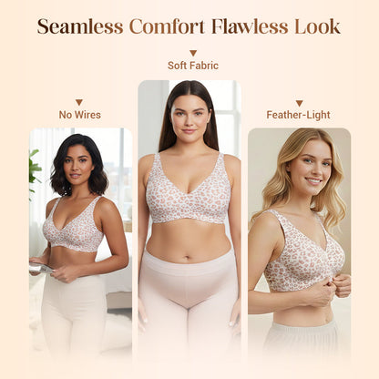 💕 💕Jelly Wireless Women‘s Comfortable Wireless Bras Push Up Bra Seamless T shirts Bras Deep V Everyday Bras