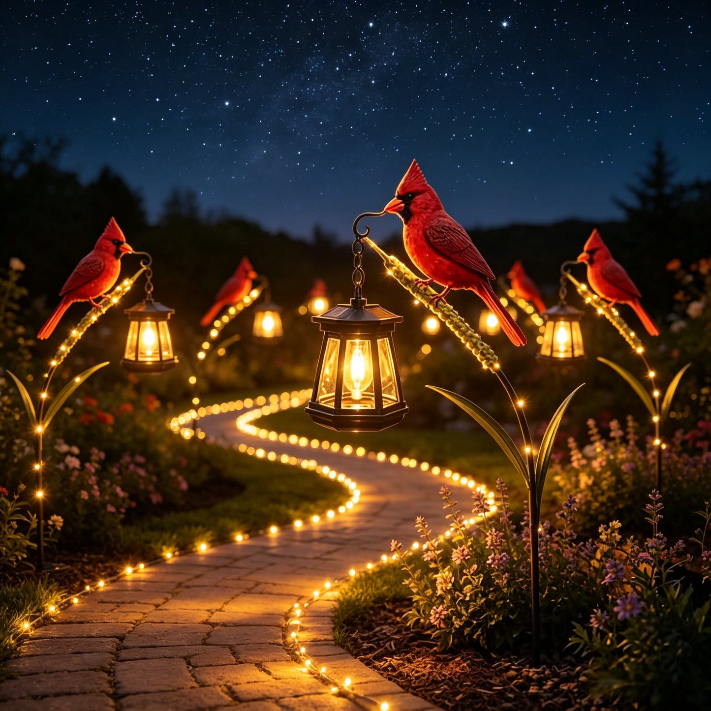🐦 Cardinal Solar Light—A Beautiful Garden Light That Feels Full of Life