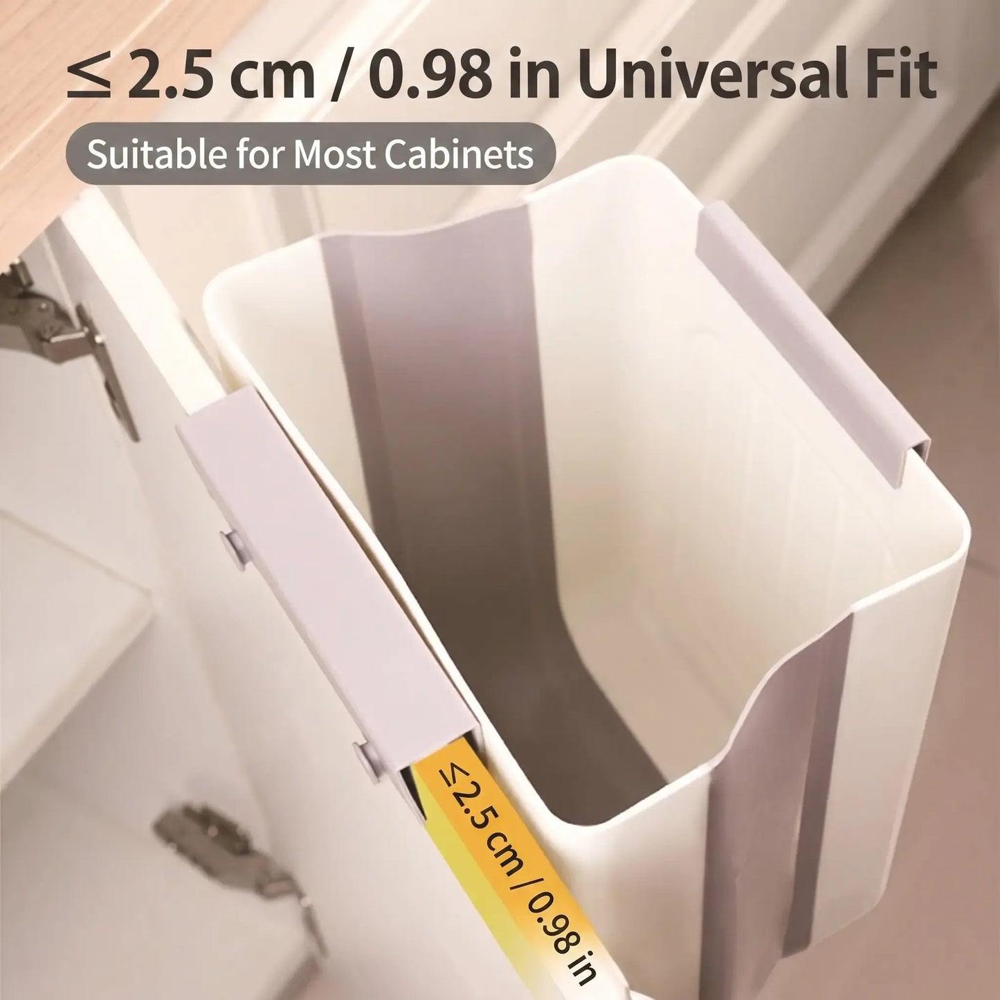 🥗Kitchen Essentials 🔪Foldable Hanging Trash Can Grey 1.6 Gallon