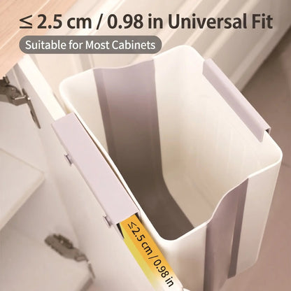🥗Kitchen Essentials 🔪Foldable Hanging Trash Can Grey 1.6 Gallon
