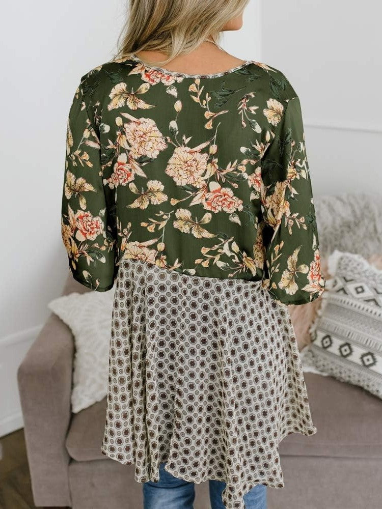 HOT SALE Women's Floral Kimono Ruffle Sleeve Tie Cardigans Flowy Boho Loose Cover Ups