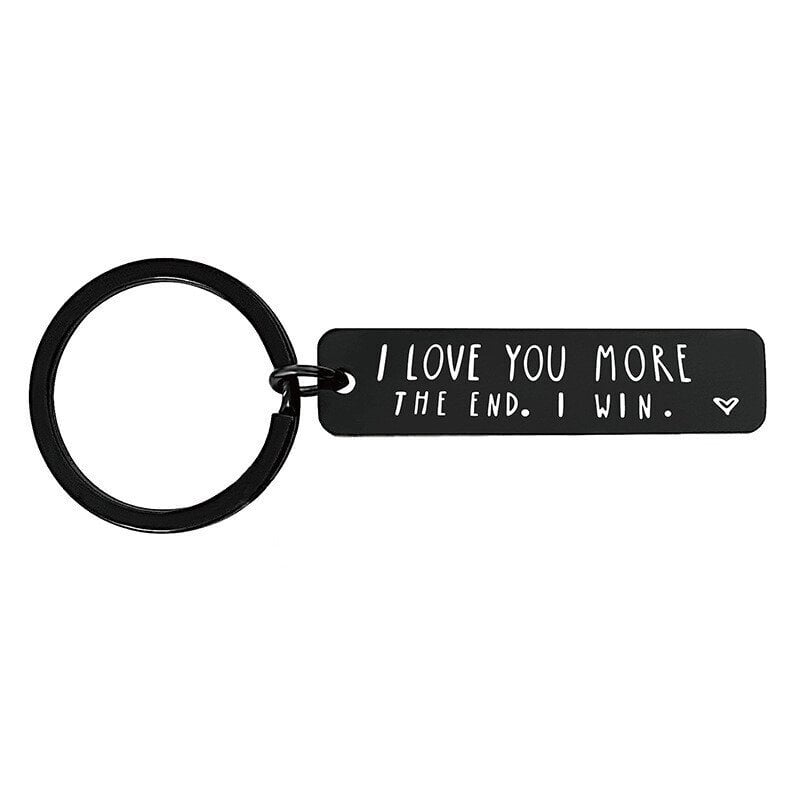🎁S925 Sterling Silver⇝💓 "I Love You More The End I Win" Funny Birthday Keychain