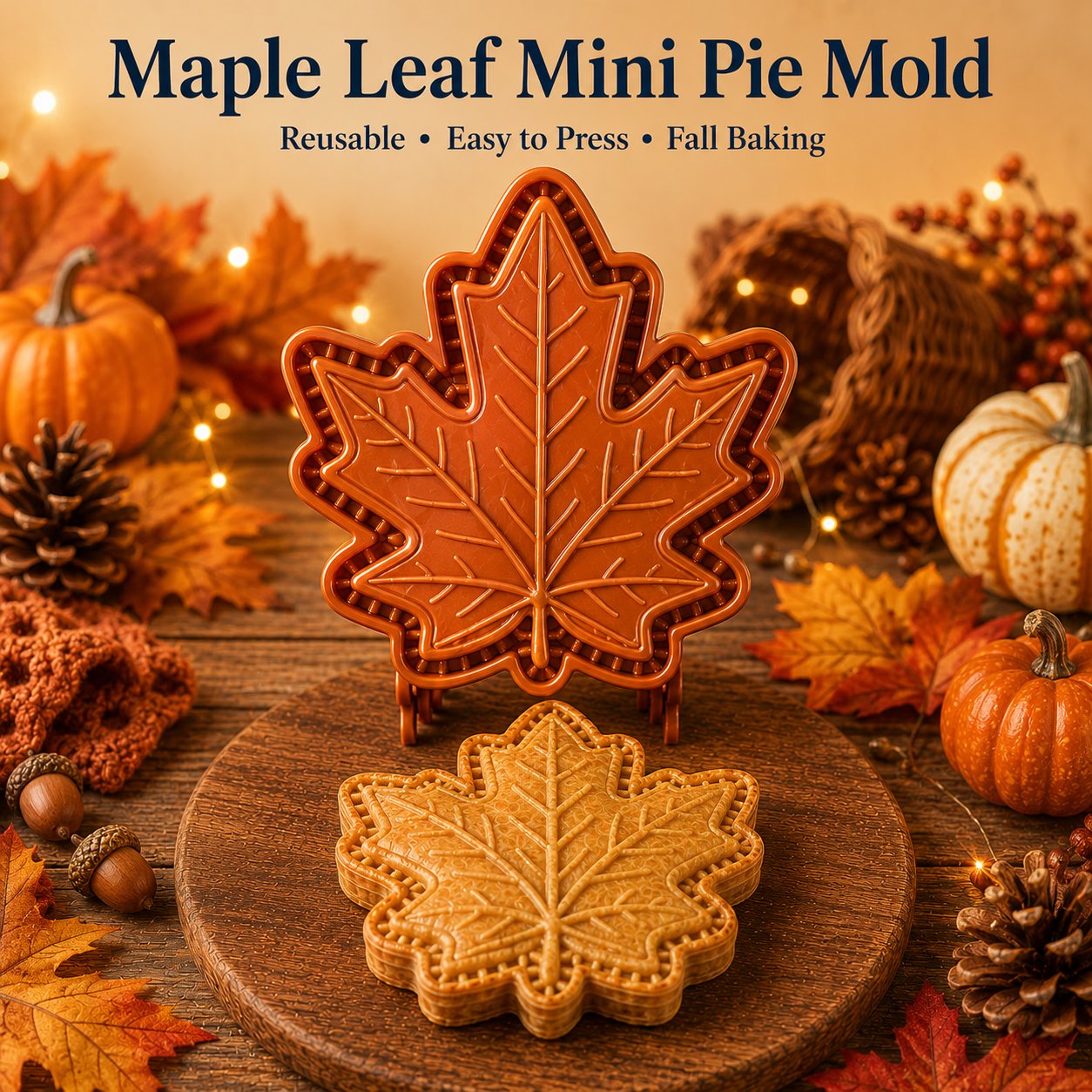 🍂 8-Design Fall Mini Pie Mold Collection | Reusable Embossed Molds for Shaping Detailed Owl, Fox, Turkey, Pumpkin, Acorn & More 🥧✨
