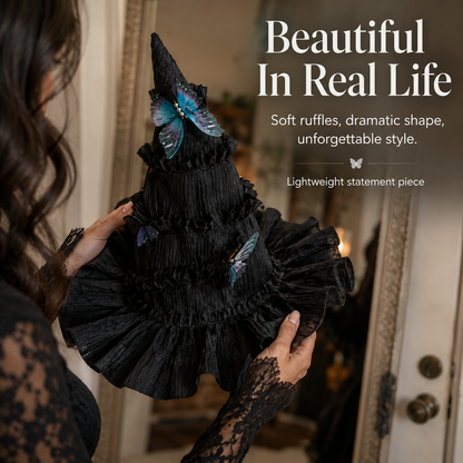 🔥One Hat, Endless Magic – Enchanted Butterfly Witch Hat for Moms & Little Witches