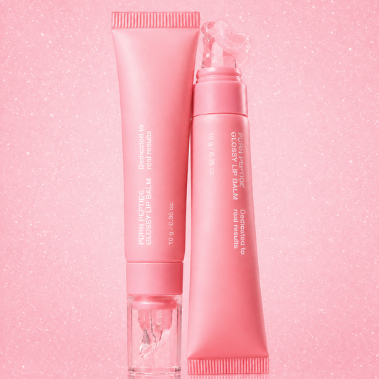 Trovehand Peptide Glossy Lip Balm in sheer pink packaging