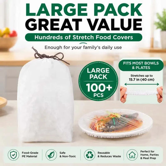 🔥100 PCS Disposable Stretch Food Covers for Bowls & Plates