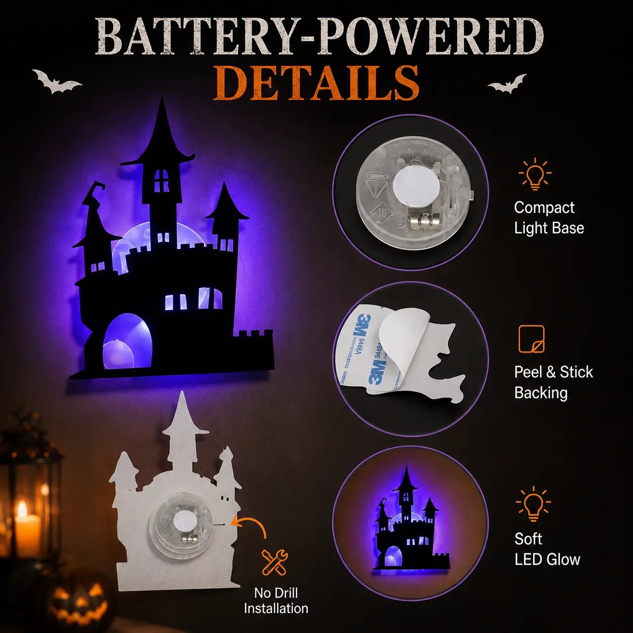 🔥Last Day Promotion 60% OFF|🎃 Halloween LED Silhouette Wall Light Stickers