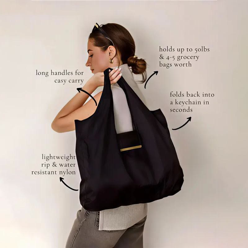 💥2026 HOT SALE💥Foldable Keychain Bag – Reusable Expandable Shopping Bag with Key Ring