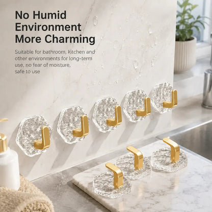 ⚡Heavy-Duty Plastic Self-Adhesive Hexagonal Ripple Hooks