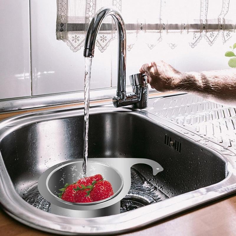 Stainless Steel Swan Sink Strainer Basket, 2026 New Multifunctional Kitchen Sink Drain Strainer Faucet Hanging Filter Basket, Corner Sink Strainer Basket for Kitchen Fruit Vegetable