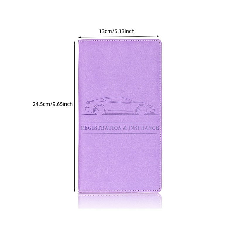 🌟 Premium Suede-Feel Vehicle Document Organizer | Magnetic Closure Wallet