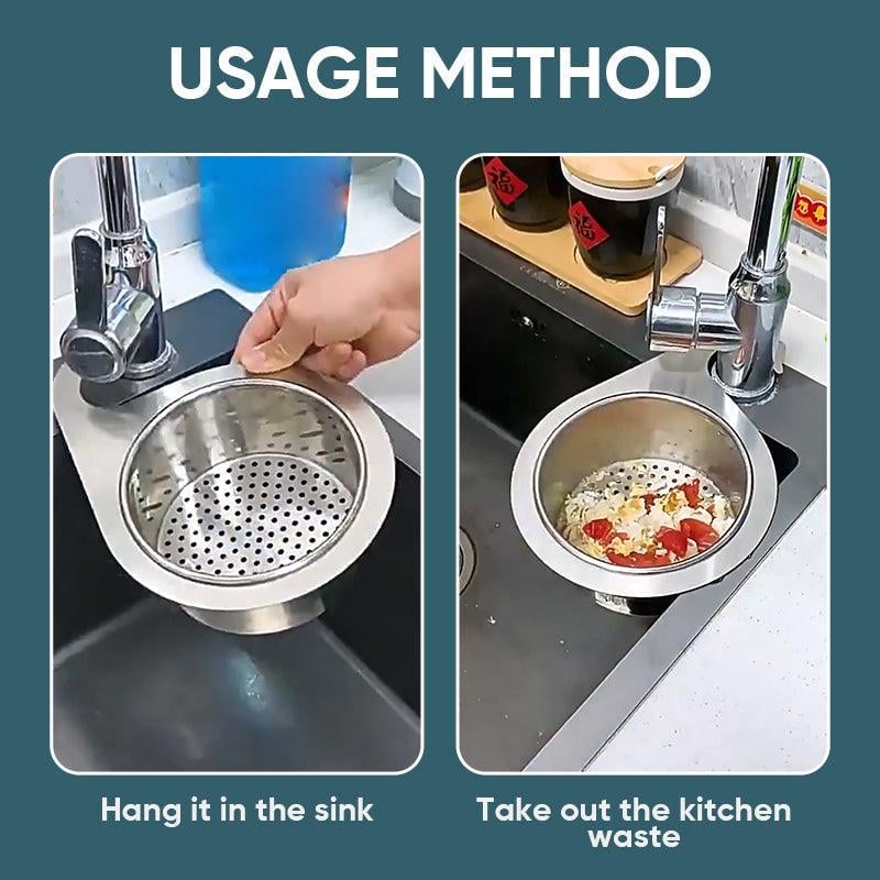 Stainless Steel Swan Sink Strainer Basket, 2026 New Multifunctional Kitchen Sink Drain Strainer Faucet Hanging Filter Basket, Corner Sink Strainer Basket for Kitchen Fruit Vegetable