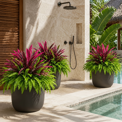 💥Summer Special🔥Large UV-Resistant Artificial Fern & Red Dracaena Decorative Plants – Full, Lush & Fade-Resistant!